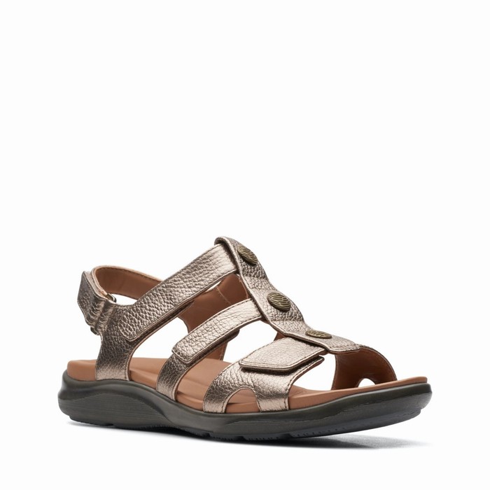 Sandales Clarks Kylyn Step Femme Doré Metal | KFMOPQAJ