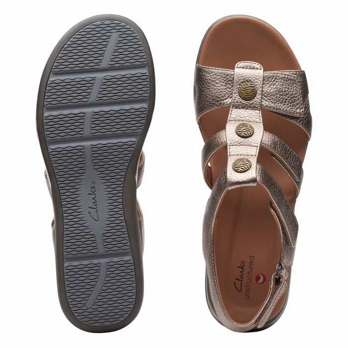 Sandales Clarks Kylyn Step Femme Doré Metal | KFMOPQAJ