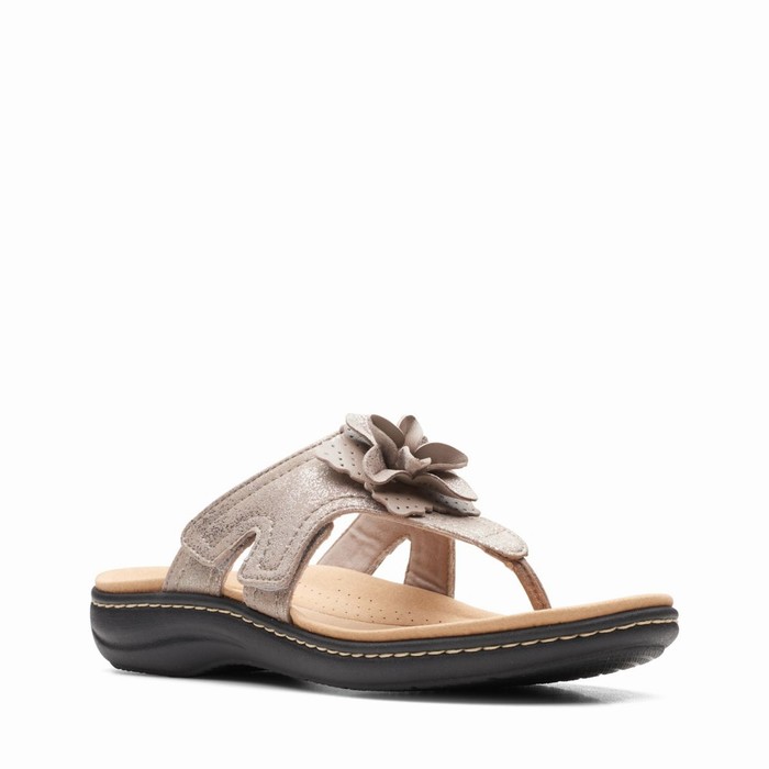 Sandales Clarks Laurieann Gema Femme Grise Marron Metal | QBNTHPOA