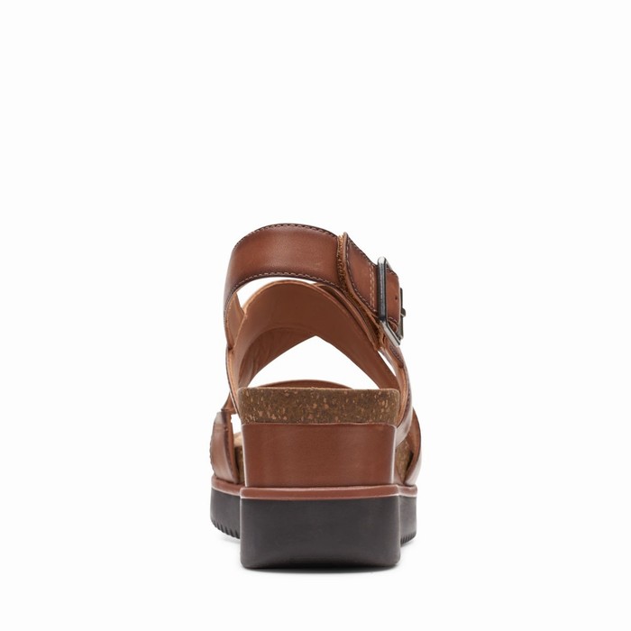 Sandales Clarks Lizby Cross Femme Marron Foncé | N20CMQKS