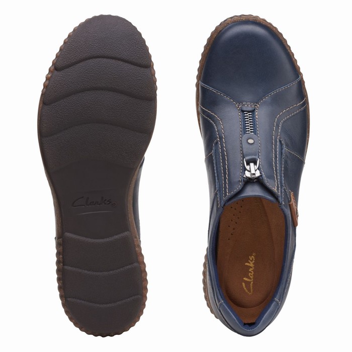 Sandales Clarks Magnolia Zip Femme Bleu Marine | IRFGZSG6