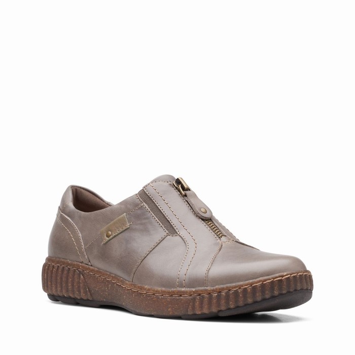 Sandales Clarks Magnolia Zip Femme Grise | H157RAW2