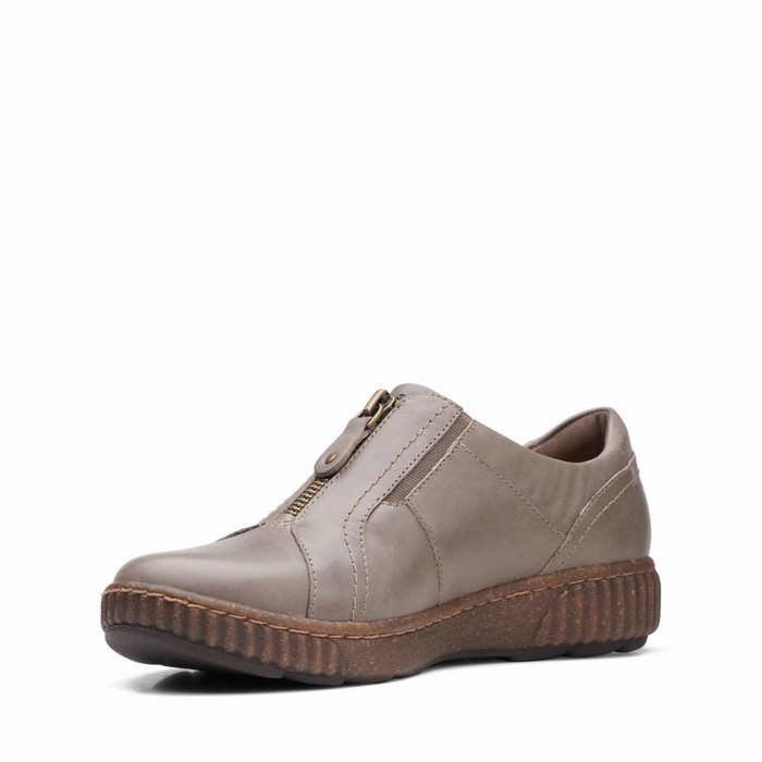 Sandales Clarks Magnolia Zip Femme Grise | H157RAW2