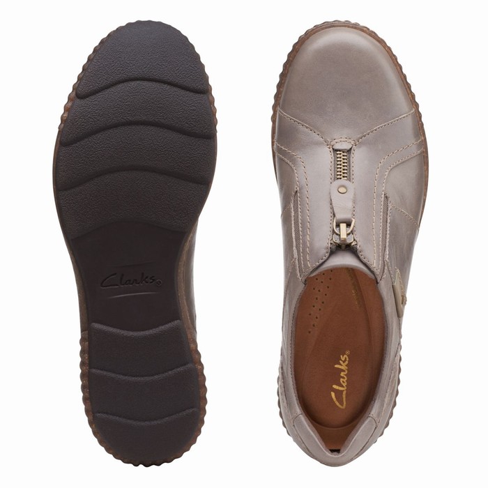 Sandales Clarks Magnolia Zip Femme Grise | H157RAW2