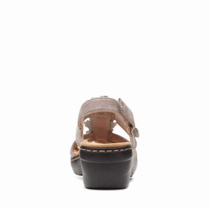 Sandales Clarks Merliah Sheryl Femme Grise Marron Metal | J7VQR4ZU