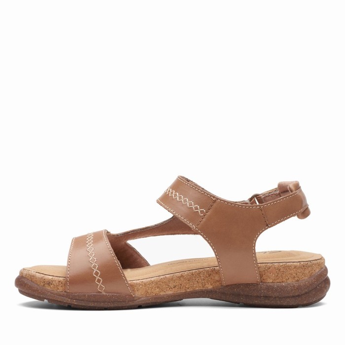 Sandales Clarks Roseville Mae Femme Marron Clair | T7ZYZCM3