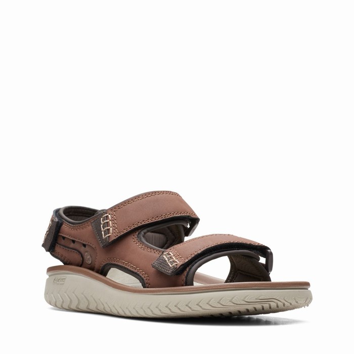 Sandales Clarks Wesley Bay Homme Marron | BRIEAN7E