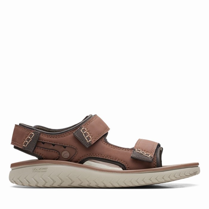 Sandales Clarks Wesley Bay Homme Marron | BRIEAN7E