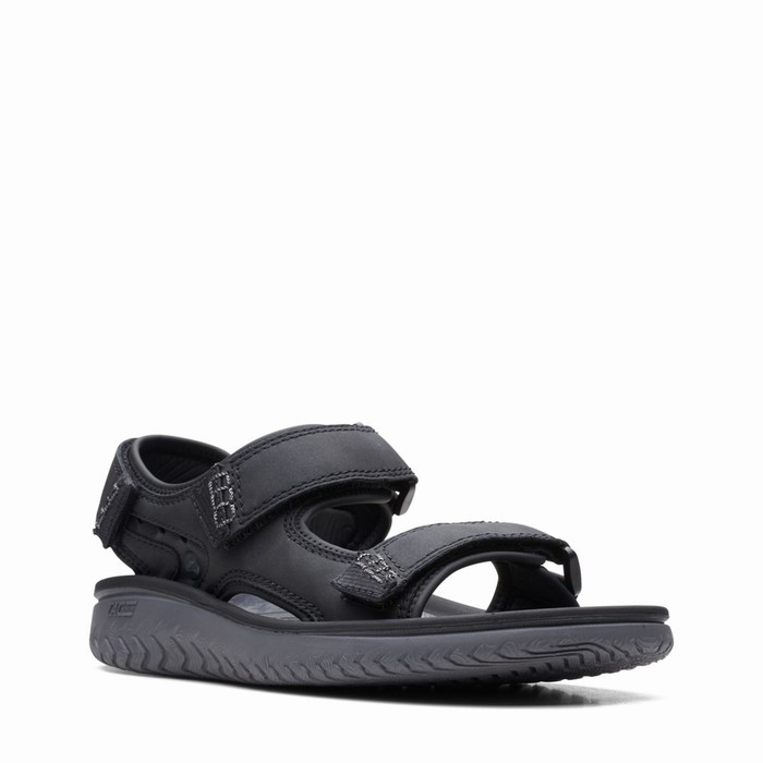 Sandales Clarks Wesley Bay Homme Noir | SNHZXOKA