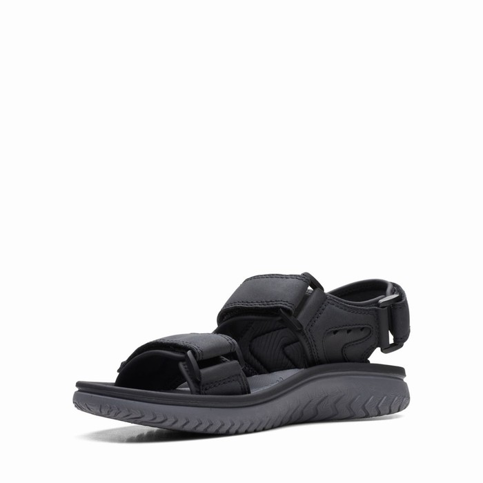 Sandales Clarks Wesley Bay Homme Noir | SNHZXOKA