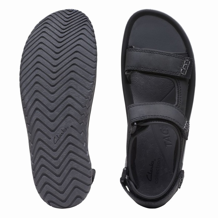 Sandales Clarks Wesley Bay Homme Noir | SNHZXOKA