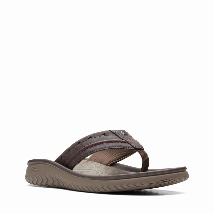 Sandales Clarks Wesley Post Homme Marron | 51Q23AVY