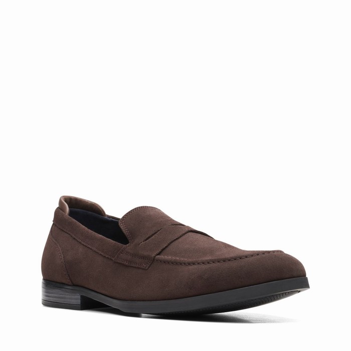 Slip On Clarks Bradish Ease Homme Marron Foncé | OPFAYSNP