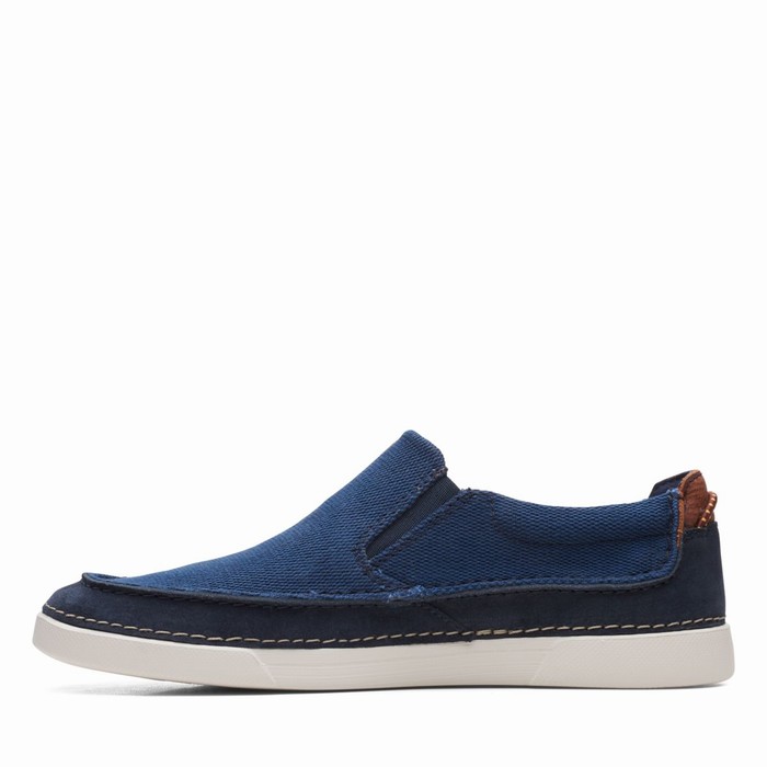 Slip On Clarks Gereld Step Homme Bleu Marine | VJA5HRLY