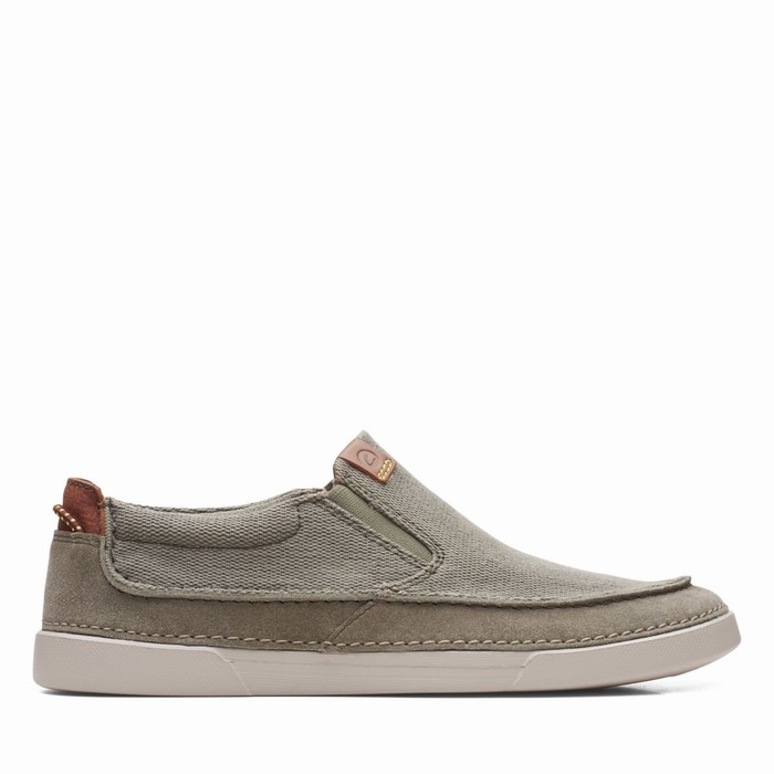 Slip On Clarks Gereld Step Homme Vert Olive | L5RMY2FO