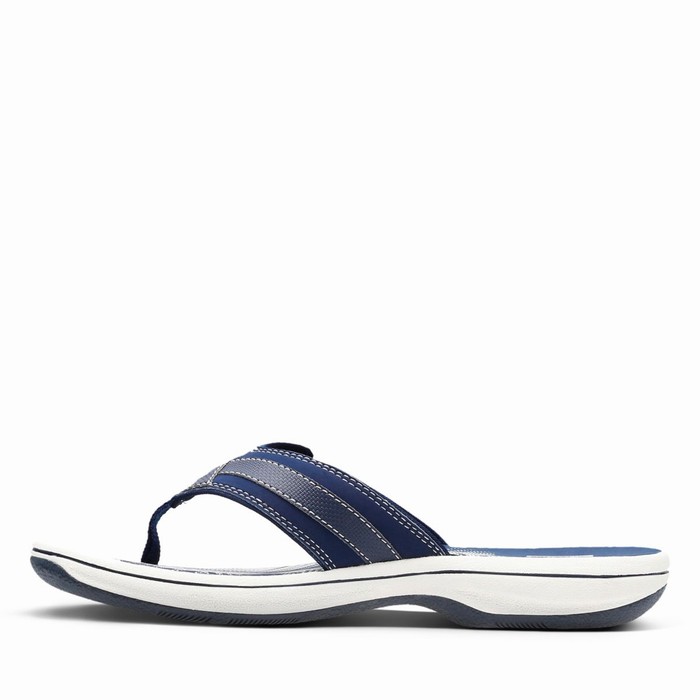 Tong Clarks Breeze Sea Femme Bleu Marine | YYNB210D