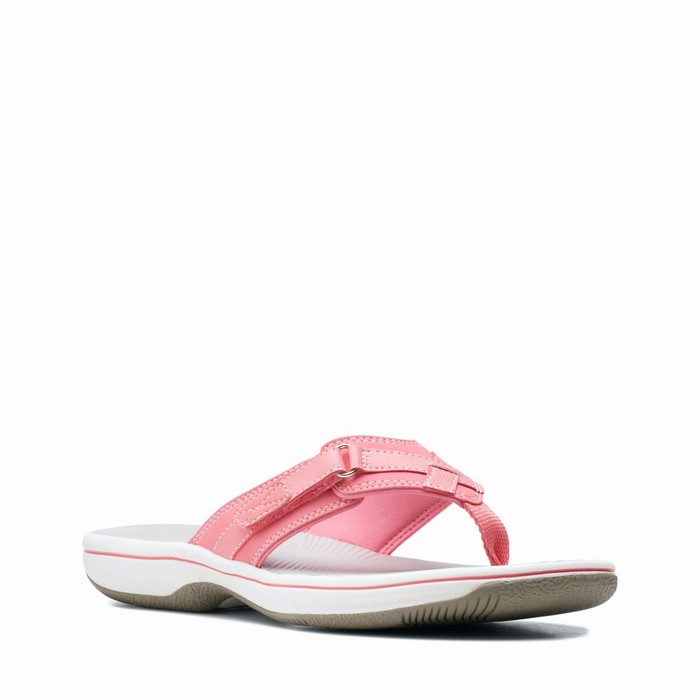 Tong Clarks Breeze Sea Femme Rose Clair | J5I0C4AQ