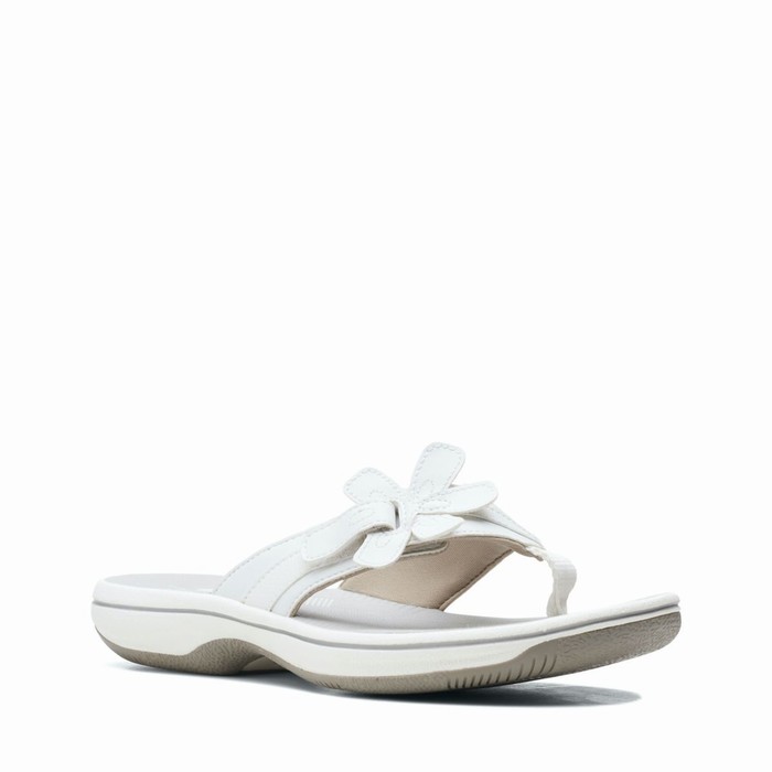 Tong Clarks Brinkley Flora Femme Blanche | CGPJSOEH