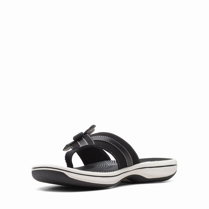 Tong Clarks Brinkley Flora Femme Noir | 9UBDIN7B