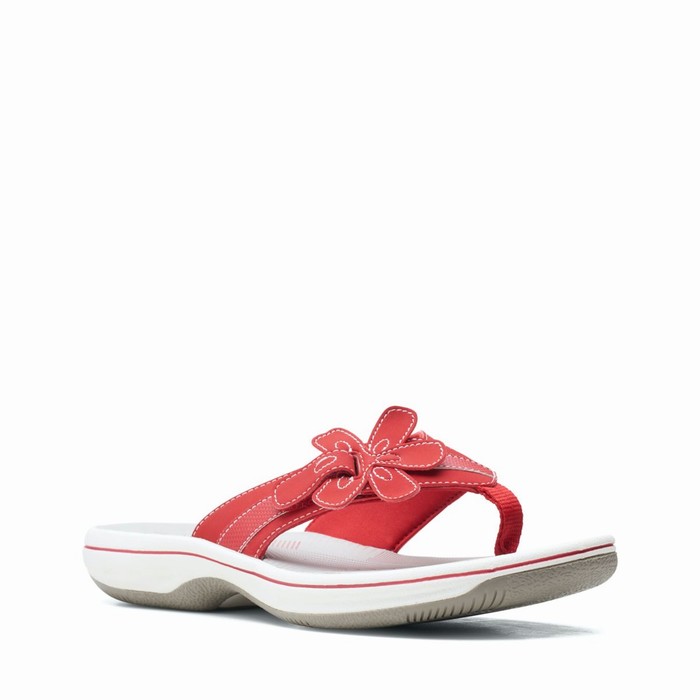 Tong Clarks Brinkley Flora Femme Rouge | NTNASQI9