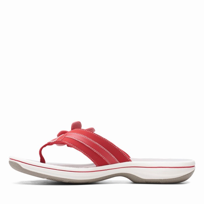 Tong Clarks Brinkley Flora Femme Rouge | NTNASQI9