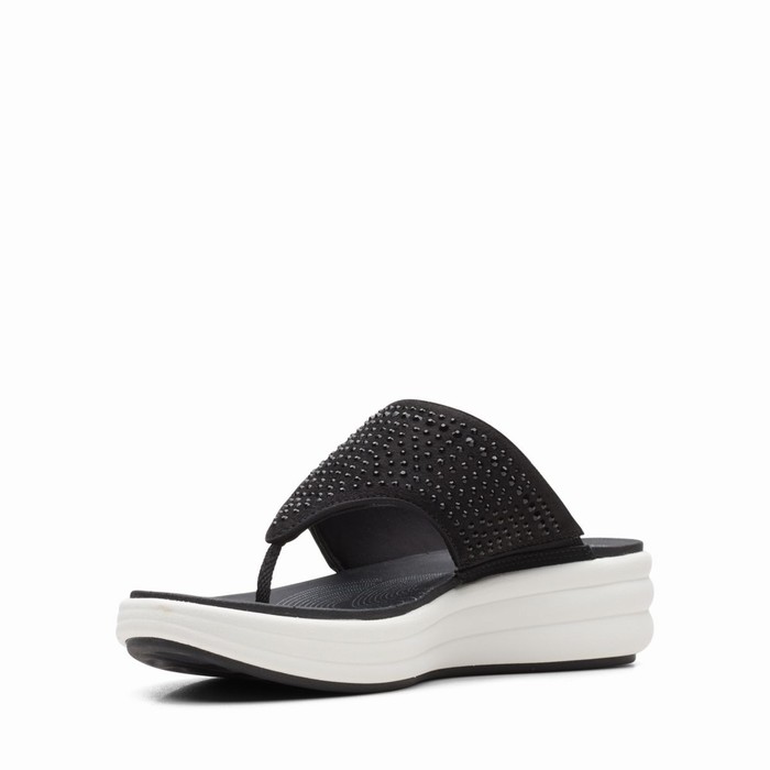 Tong Clarks Drift Jaunt Femme Noir | EFPUICNT